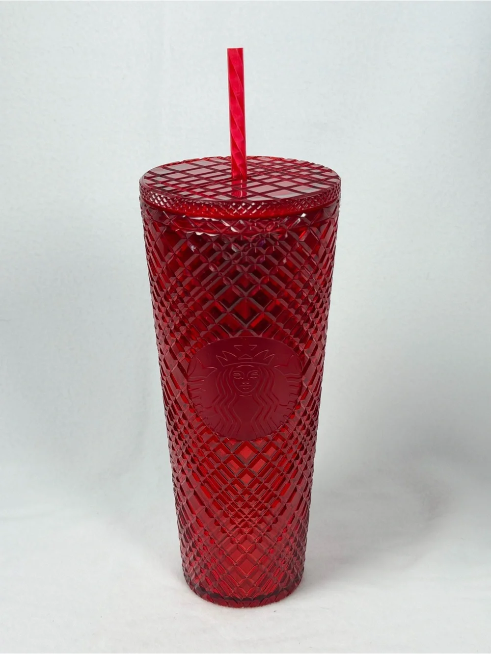 Starbucks 24 oz Tumbler Ruby Red Studded Cold Cup